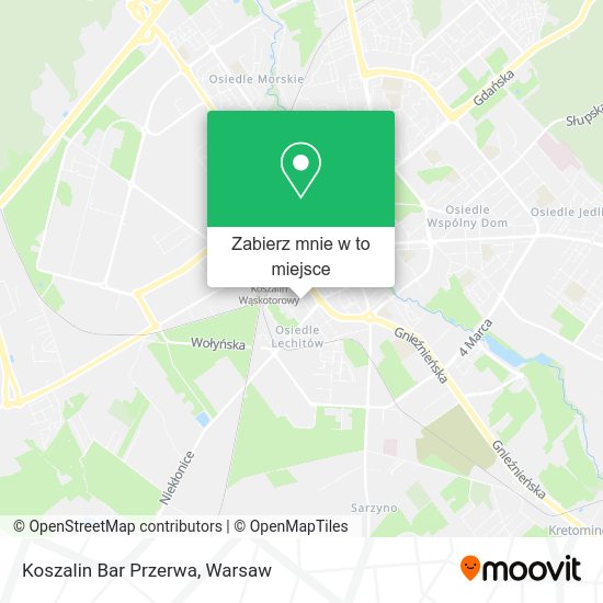 Mapa Koszalin Bar Przerwa