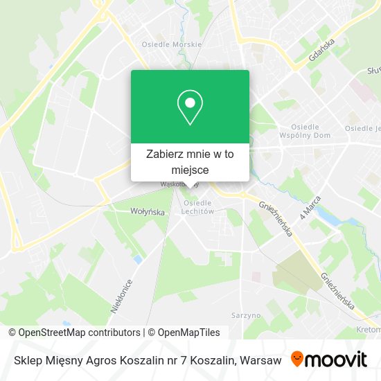 Mapa Sklep Mięsny Agros Koszalin nr 7 Koszalin