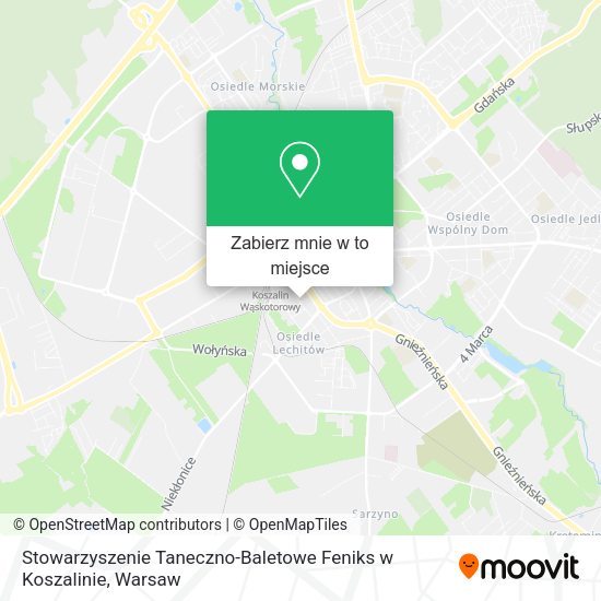 Mapa Stowarzyszenie Taneczno-Baletowe Feniks w Koszalinie