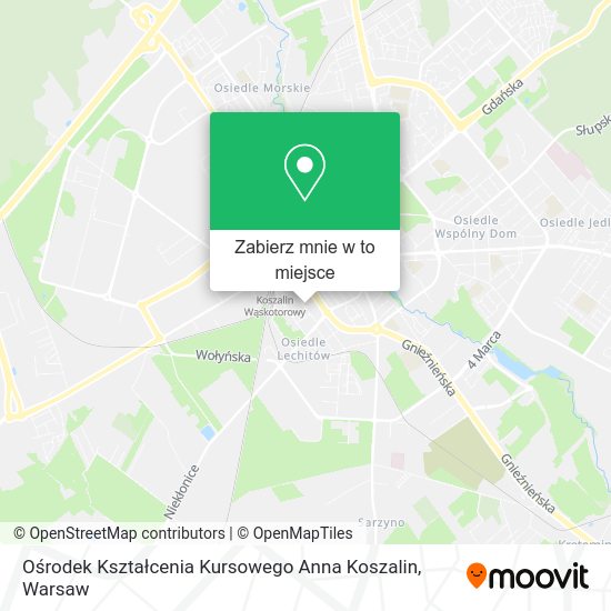 Mapa Ośrodek Kształcenia Kursowego Anna Koszalin