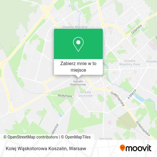 Mapa Kolej Wąskotorowa Koszalin