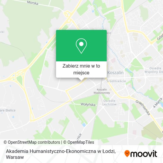 Mapa Akademia Humanistyczno-Ekonomiczna w Łodzi