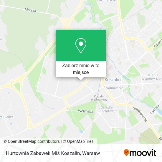 Mapa Hurtownia Zabawek Miś Koszalin