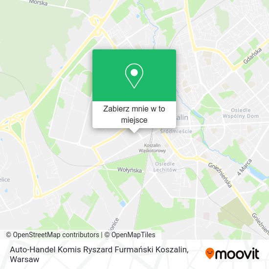 Mapa Auto-Handel Komis Ryszard Furmański Koszalin