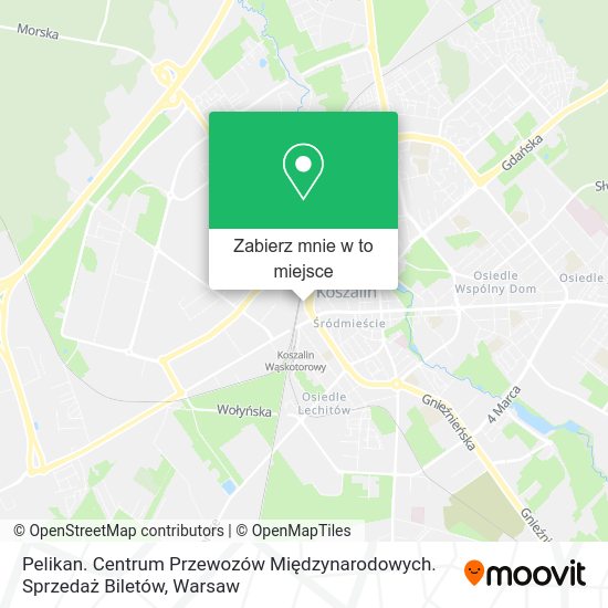 Mapa Pelikan. Centrum Przewozów Międzynarodowych. Sprzedaż Biletów