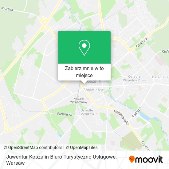 Mapa Juwentur Koszalin Biuro Turystyczno Uslugowe