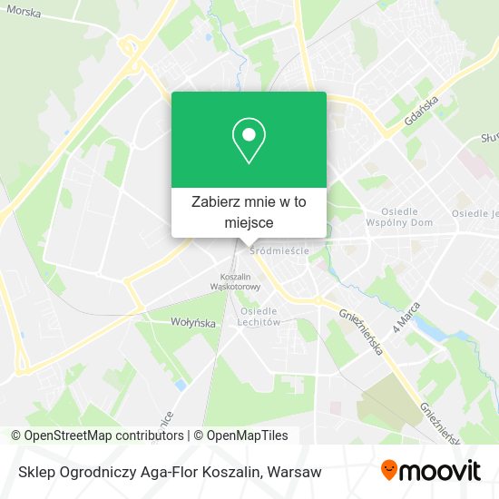 Mapa Sklep Ogrodniczy Aga-Flor Koszalin