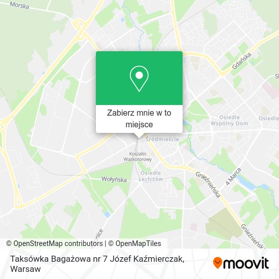 Mapa Taksówka Bagażowa nr 7 Józef Kaźmierczak