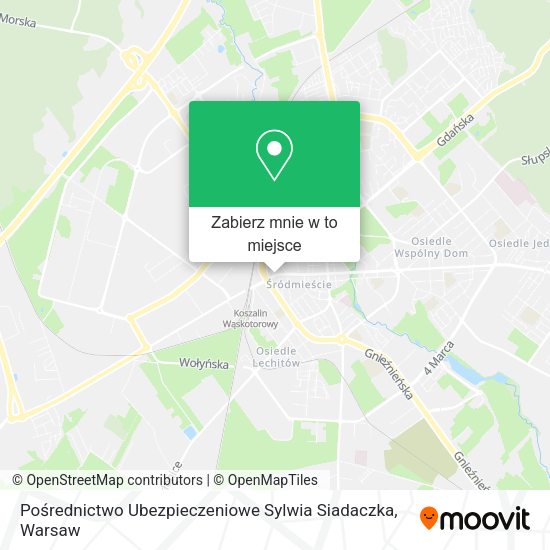 Mapa Pośrednictwo Ubezpieczeniowe Sylwia Siadaczka