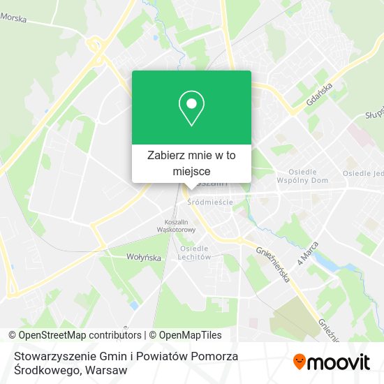 Mapa Stowarzyszenie Gmin i Powiatów Pomorza Środkowego