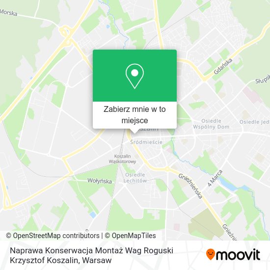 Mapa Naprawa Konserwacja Montaż Wag Roguski Krzysztof Koszalin