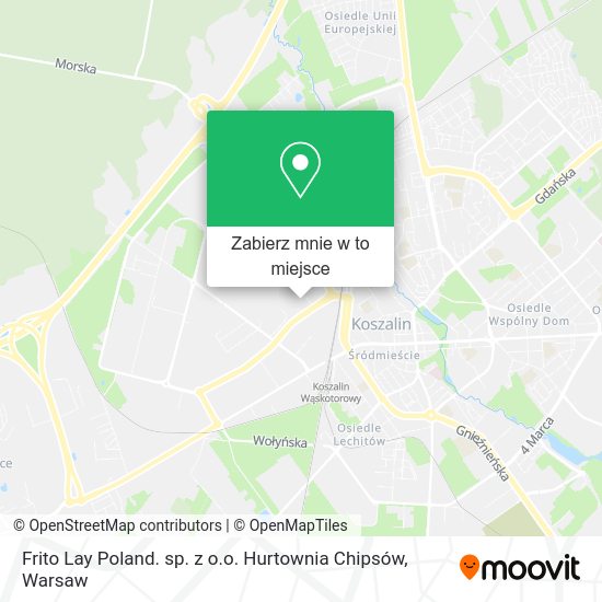 Mapa Frito Lay Poland. sp. z o.o. Hurtownia Chipsów