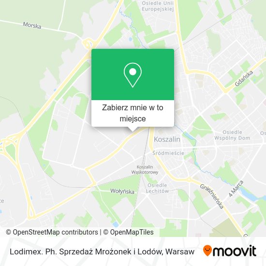 Mapa Lodimex. Ph. Sprzedaż Mrożonek i Lodów