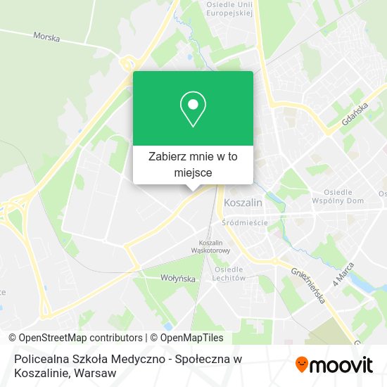 Mapa Policealna Szkoła Medyczno - Społeczna w Koszalinie