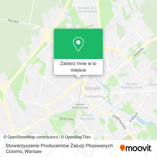 Mapa Stowarzyszenie Producentów Żaluzji Plisowanych Cosimo