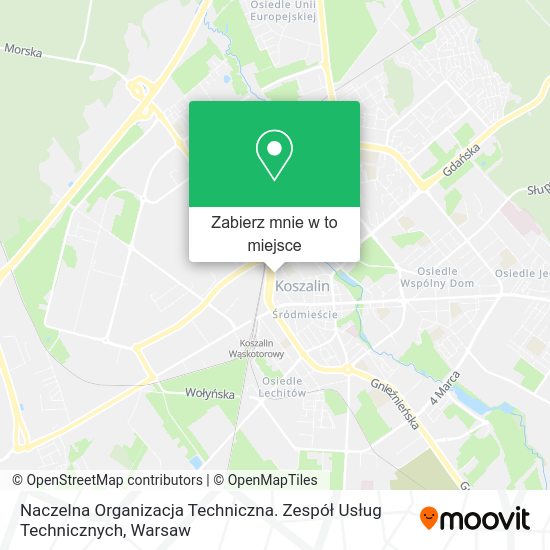 Mapa Naczelna Organizacja Techniczna. Zespół Usług Technicznych