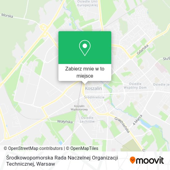 Mapa Środkowopomorska Rada Naczelnej Organizacji Technicznej