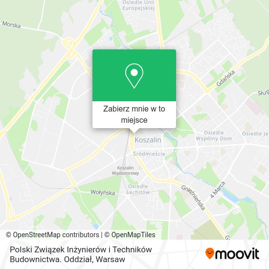 Mapa Polski Związek Inżynierów i Techników Budownictwa. Oddział