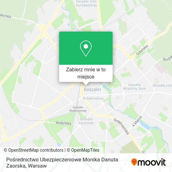 Mapa Pośrednictwo Ubezpieczeniowe Monika Danuta Zaorska