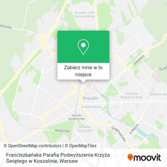 Mapa Franciszkańska Parafia Podwyższenia Krzyża Świętego w Koszalinie