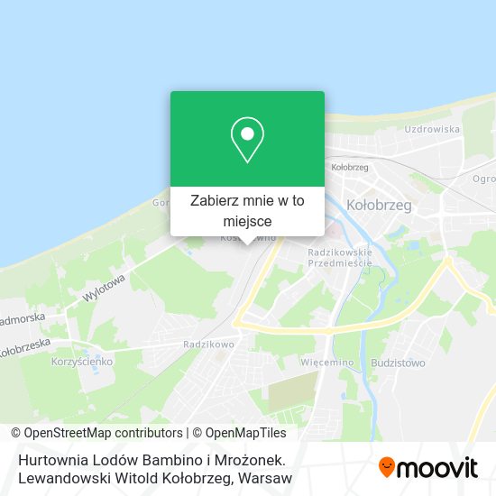 Mapa Hurtownia Lodów Bambino i Mrożonek. Lewandowski Witold Kołobrzeg