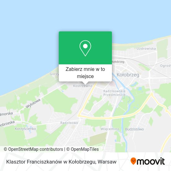 Mapa Klasztor Franciszkanów w Kołobrzegu