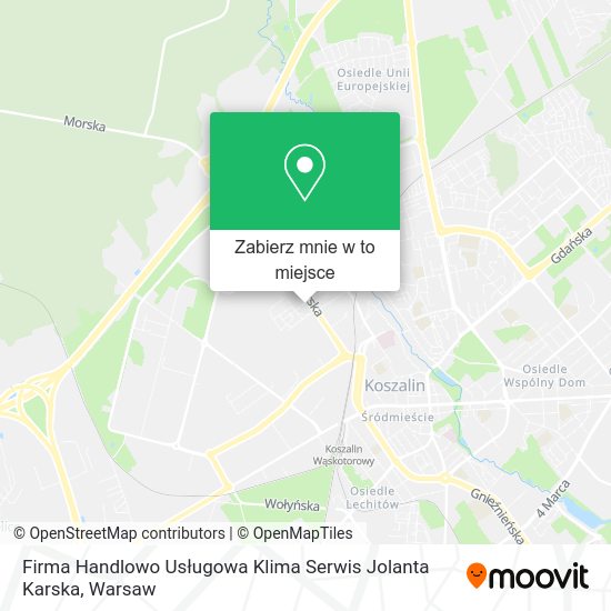 Mapa Firma Handlowo Usługowa Klima Serwis Jolanta Karska