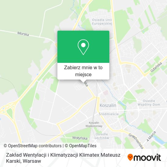 Mapa Zakład Wentylacji i Klimatyzacji Klimatex Mateusz Karski