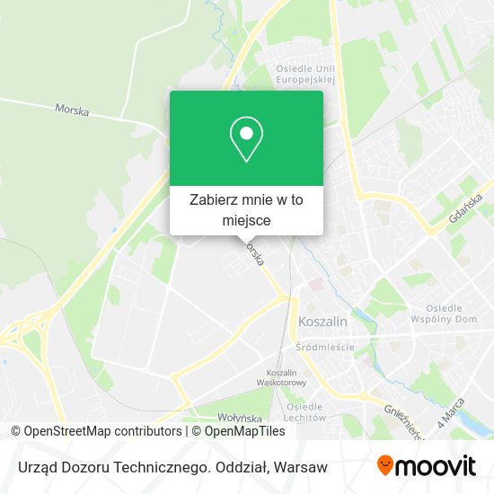 Mapa Urząd Dozoru Technicznego. Oddział