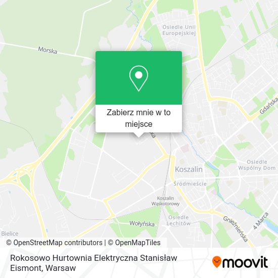 Mapa Rokosowo Hurtownia Elektryczna Stanisław Eismont