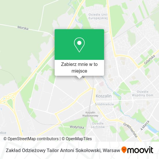 Mapa Zakład Odzieżowy Tailor Antoni Sokołowski