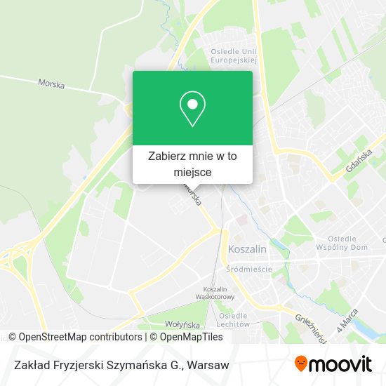 Mapa Zakład Fryzjerski Szymańska G.