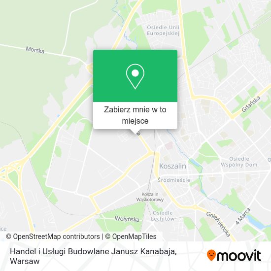 Mapa Handel i Usługi Budowlane Janusz Kanabaja