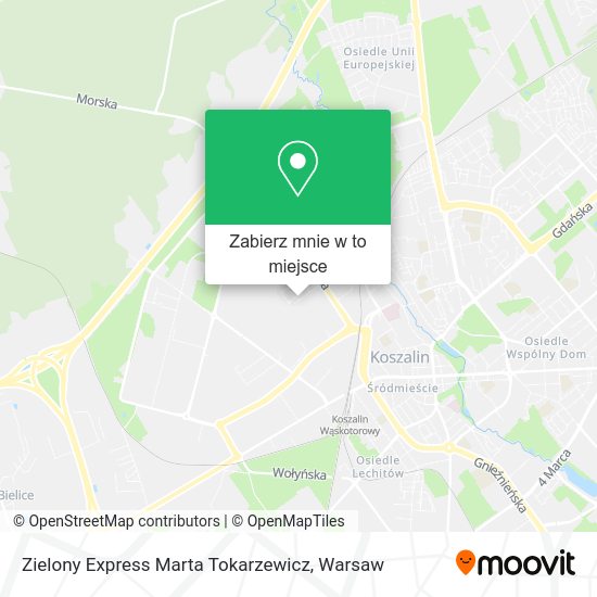 Mapa Zielony Express Marta Tokarzewicz