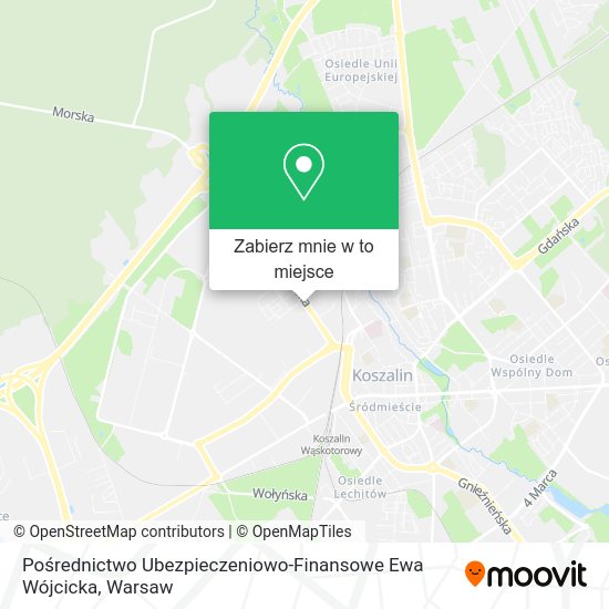 Mapa Pośrednictwo Ubezpieczeniowo-Finansowe Ewa Wójcicka