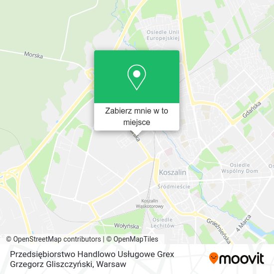 Mapa Przedsiębiorstwo Handlowo Usługowe Grex Grzegorz Gliszczyński