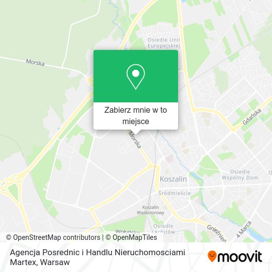 Mapa Agencja Posrednic i Handlu Nieruchomosciami Martex