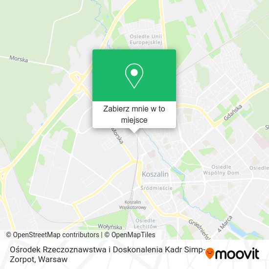 Mapa Ośrodek Rzeczoznawstwa i Doskonalenia Kadr Simp-Zorpot