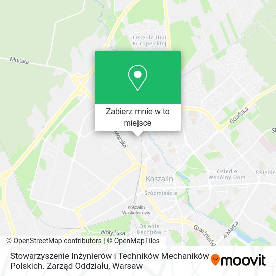 Mapa Stowarzyszenie Inżynierów i Techników Mechaników Polskich. Zarząd Oddziału