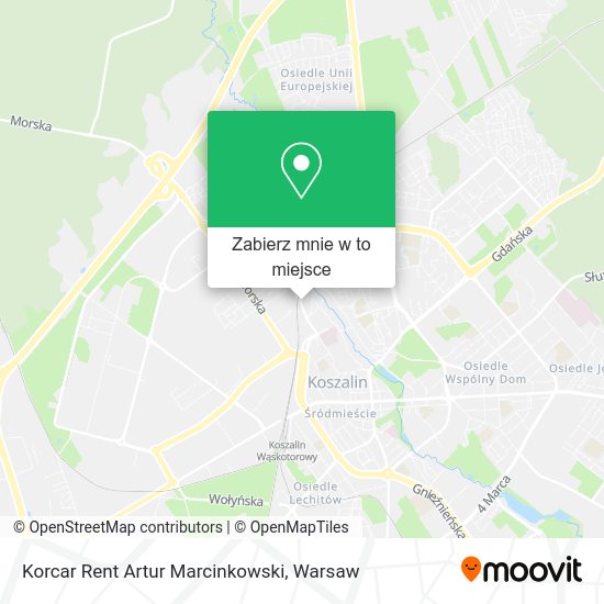 Mapa Korcar Rent Artur Marcinkowski