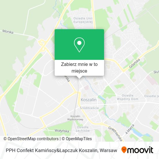 Mapa PPH Confekt Kamińscy&Łapczuk Koszalin