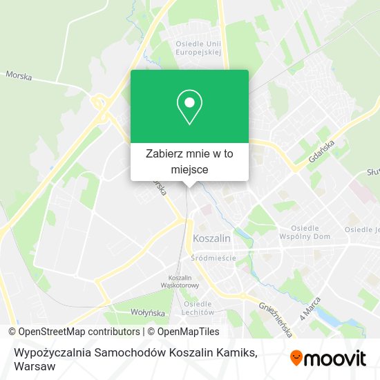 Mapa Wypożyczalnia Samochodów Koszalin Kamiks