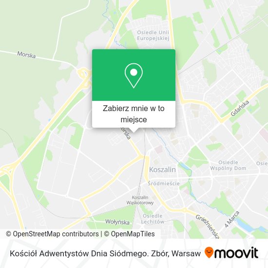 Mapa Kościół Adwentystów Dnia Siódmego. Zbór