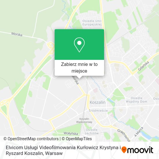 Mapa Elvicom Usługi Videofilmowania Kurłowicz Krystyna i Ryszard Koszalin