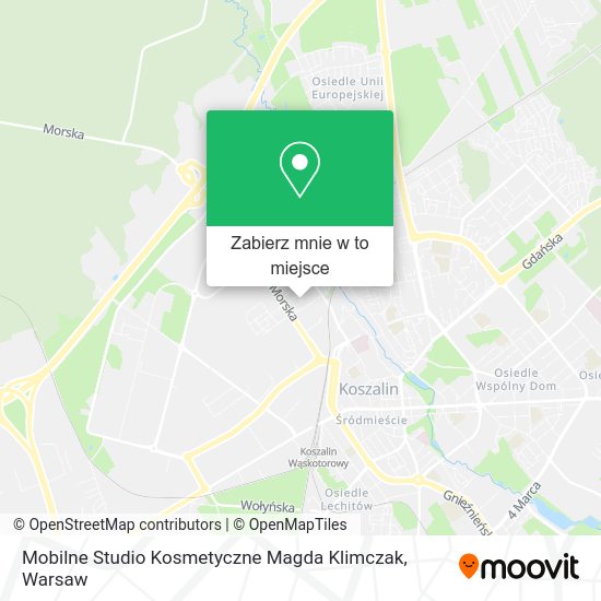 Mapa Mobilne Studio Kosmetyczne Magda Klimczak