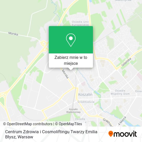 Mapa Centrum Zdrowia i Cosmoliftingu Twarzy Emilia Błysz