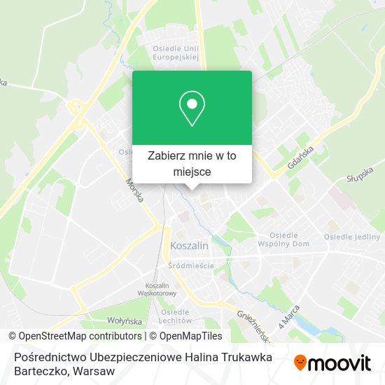 Mapa Pośrednictwo Ubezpieczeniowe Halina Trukawka Barteczko