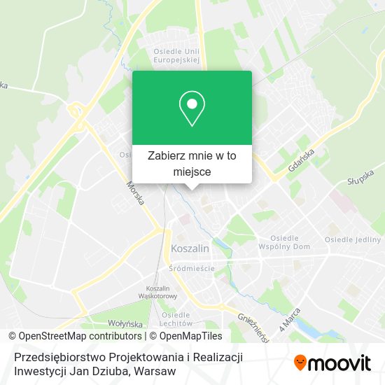 Mapa Przedsiębiorstwo Projektowania i Realizacji Inwestycji Jan Dziuba