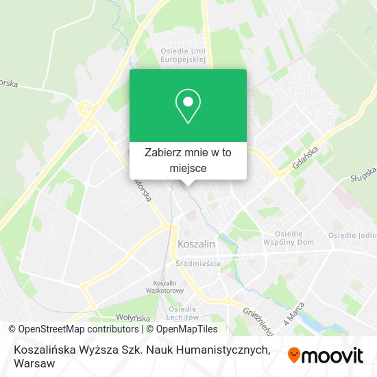 Mapa Koszalińska Wyższa Szk. Nauk Humanistycznych