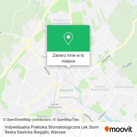 Mapa Indywidualna Praktyka Stomatologiczna Lek Stom Beata Sawicka Biegajło